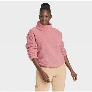 NWT All in Motion Women's Pink Cozy Cowl Neck Pullover Sweatshirt Size XXL